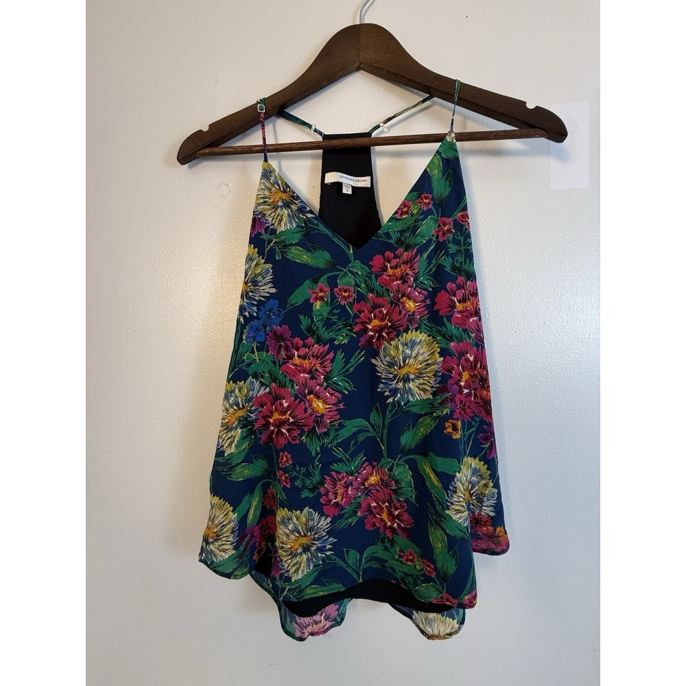 Lavender Brown Silk Floral Halter Tank Y2K Boho Fairy Grunge Coquette Top